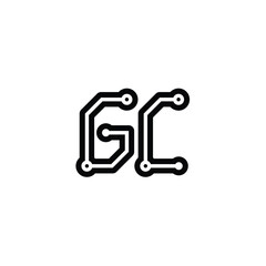 GC monogram logo design letter text name symbol monochrome logotype alphabet character simple logo