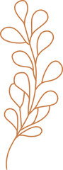 Golden Simple Wild Flower Doodle lIne Art