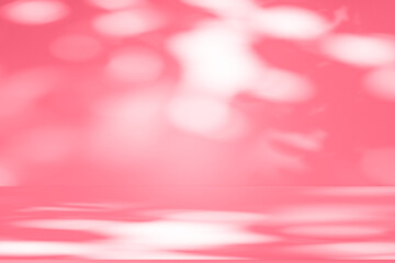 Wall interior background, studio and backdrops show products.with shadow from window color pink background for text insertion and presentation product
