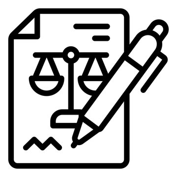 recommend clip art: Legal Document Signing Agreement outline icon