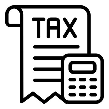 recommend clip art: Tax Document with calculator outline icon