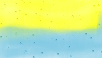 Blue Yellow Watercolor Background with Raindrops