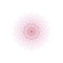 Decorative pink mandala on white background