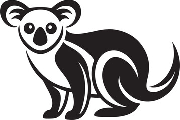 Creative cute animal line art design vector silhouette with a white background