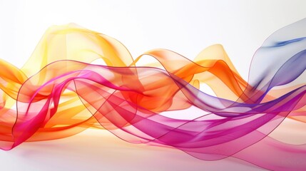 Obraz premium Abstract forms of overlapping translucent waves in multiple colors, symbolizing the blending of different voices and experiences in a harmonious way, minimalist style