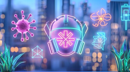 Neon Cityscape Protection