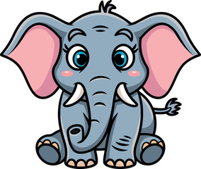 Naklejka premium elephant character cartoon