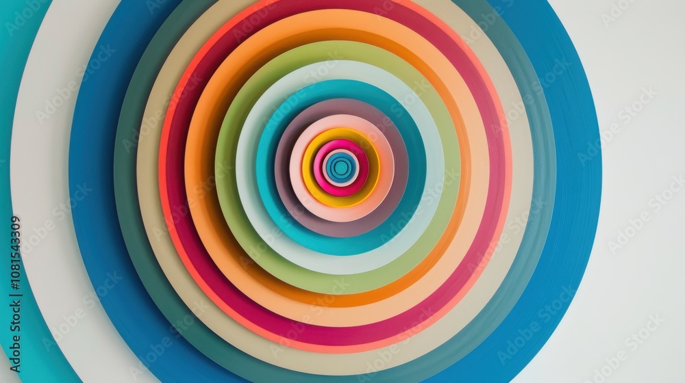 Poster An abstract image of a series of multi-colored concentric circles expanding outward from a central point, Representing the spreading impact and inclusivity of embracing diverse viewpoints