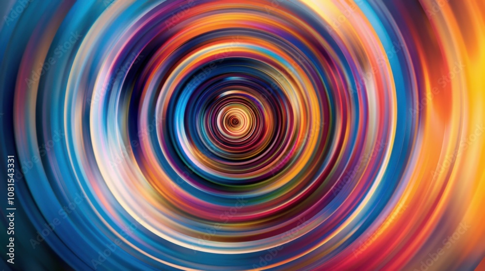 Poster An abstract image of a series of multi-colored concentric circles expanding outward from a central point, Representing the spreading impact and inclusivity of embracing diverse viewpoints