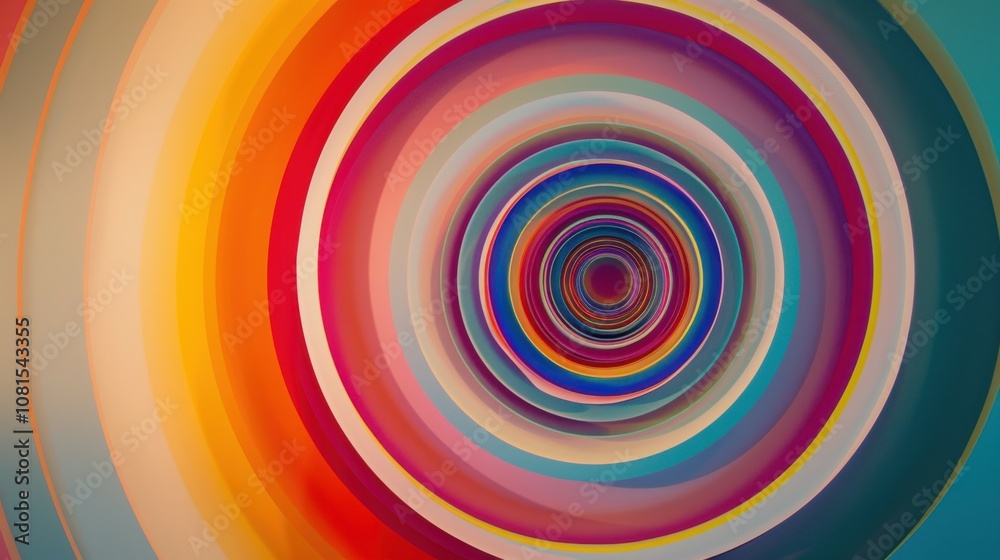 Poster An abstract image of a series of multi-colored concentric circles expanding outward from a central point, Representing the spreading impact and inclusivity of embracing diverse viewpoints