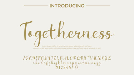 Togetherness Font Stylish brush painted an uppercase vector letters, alphabet, typeface