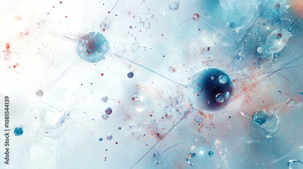Poster wallpaper concept illustrating a dynamic interplay of light and color with ethereal shapes resemblin