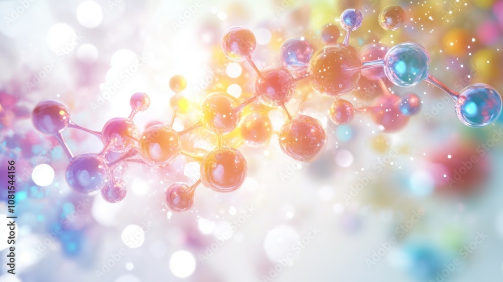 Poster wallpaper concept illustrating a dynamic interplay of light and color with ethereal shapes resemblin