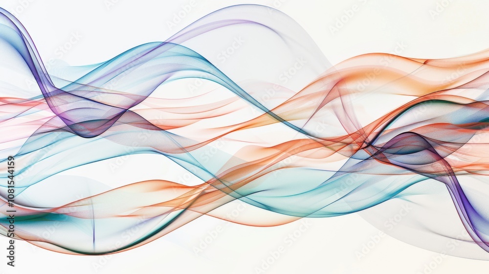 Poster An abstract pattern of intersecting waves in soothing colors against a neutral background, Embodying fluidity and diversity, photography style