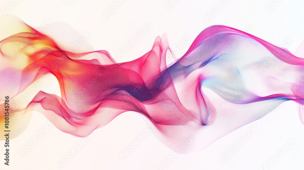 Poster grammar principles, with dynamic lines and shapes that symbolize the fluidity of language in the qua
