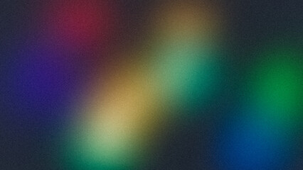 Abstract color spots grainy gradient background. Soft purple blue red green color noisy gradient texture, vibrant color spots, glowing color flow, bright, shine, noise texture backdrop