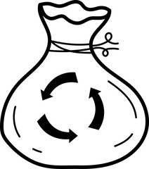 trash bag outline illustration