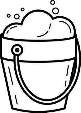 recommend clip art: bucket cleaning tool outline illustration