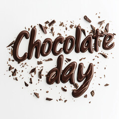 World Chocolate Day Top View Banner With Chocolate Candy Assortment On White Background With Cursive Text Saying World Chocolate Day