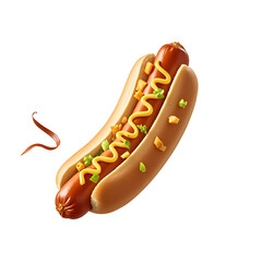 hot dog with mustard