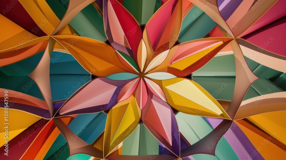 Leinwandbilder An abstract visual of diverse perspectives, depicting a kaleidoscope of colorful, interlocking shapes representing different viewpoints coming together to form a cohesive pattern