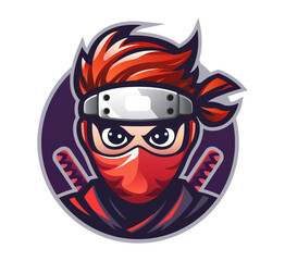 Gradient design ninja logo template