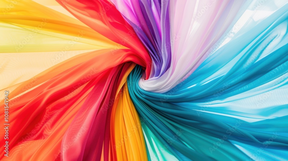 Poster An array of colorful waves radiating from a central point, symbolizing the ripple effect of equitable opportunities and inclusive practices, minimalist style