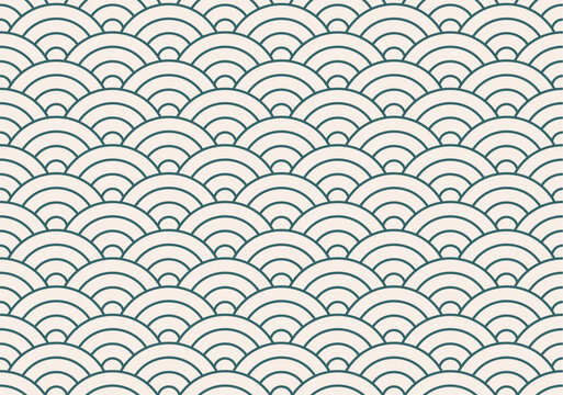 Flat seamless pattern design, Traditional oriental Chinese and Japanese stylet