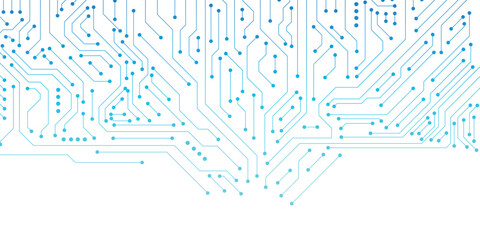 Abstract circuit board background. Circuit Board Electronics Digital Technology Banner Blue. Central Computer Processors CPU Concept. Motherboard Digital Chip.