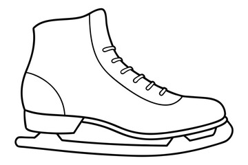 Ice Skating Vector Icon, Skate Shoe Line Art Vector