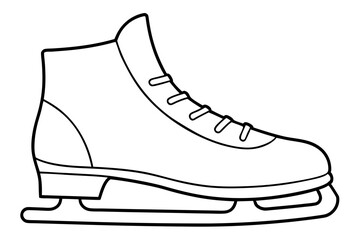 Ice Skating Vector Icon, Skate Shoe Line Art Vector