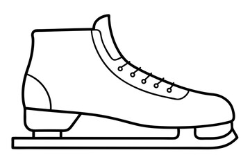 Ice Skating Vector Icon, Skate Shoe Line Art Vector