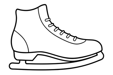 Ice Skating Vector Icon, Skate Shoe Line Art Vector