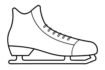 Ice Skating Vector Icon, Skate Shoe Line Art Vector