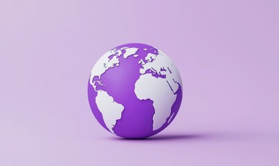 A vibrant purple globe representing Earth, symbolizing creativity and a fresh perspective on global awareness.