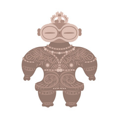 遮光器土偶。フラットなベクターイラスト。
Clay figurine with goggles. Flat vector illustration.