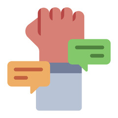 Hand fist for Freedom of Speech flat icon
