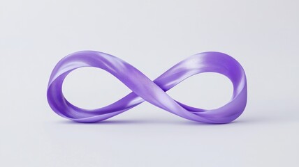 Infinity symbol in glossy purple, representing endlessness and continuity