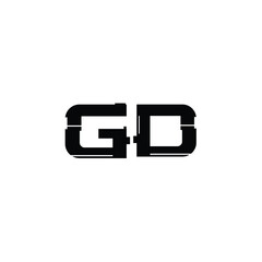 GD monogram logo design letter text name symbol monochrome logotype alphabet character simple logo