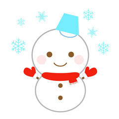 かわいい雪だるまのイラスト