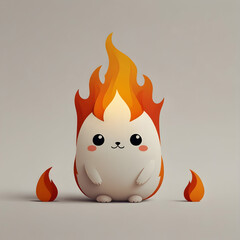 minimalist cute cartoon fire