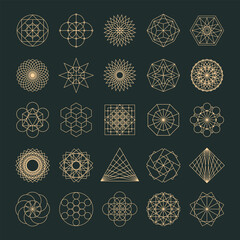 Set of sacred geometry vector design elements. Alchemy, religion, philosophy, spirituality, hipster symbols and elements