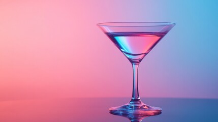 Elegant Illuminated Martini Glass with Vibrant Color Gradient