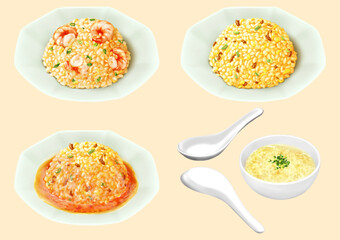 ベクター　チャーハン　３種　卵スープ　蓮華　中華料理