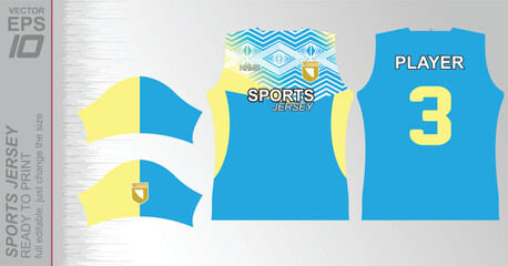 Print-ready jersey pattern, easily resizable to fit any sport. Ideal for football, basketball, running, and more, with a dynamic design suited for versatile athletic use.