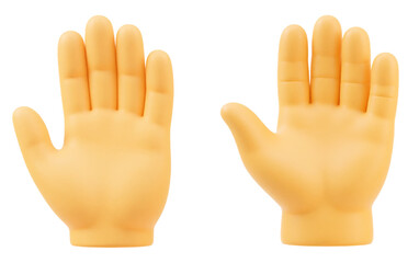 Obraz premium 3D Render of Pair of Open Palms in Neutral Skin Tone