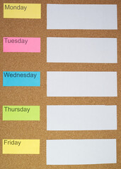 workday or weekday planner with blank space