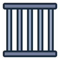 Prison bars filled line icon