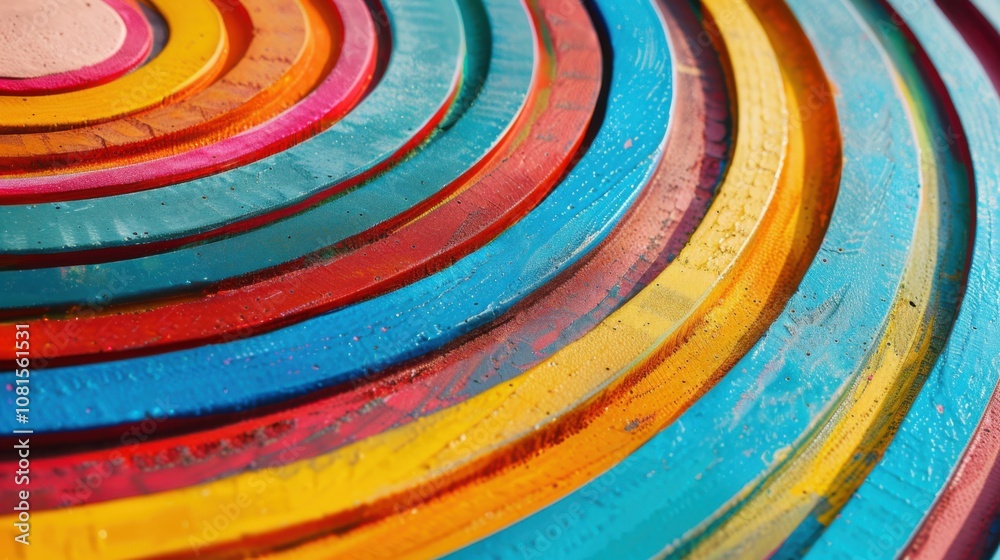 Poster colorful concentric circles expanding outward, symbolizing the growth and evolution of inclusive pra