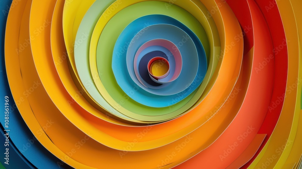 Poster colorful spirals expanding from the center outward, representing the growth and spreading influence 